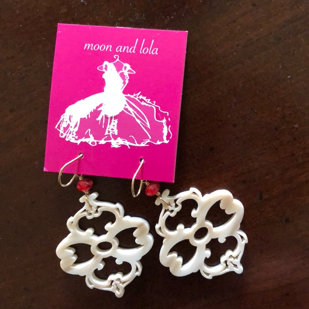 Moon and Lola Blonde Tortoise Ruby Earrings